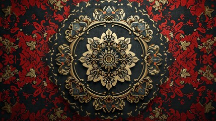 Mandala Vintage Design with Floral Ornament