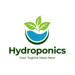 hydroponics logo vector illustration design isolated on white background