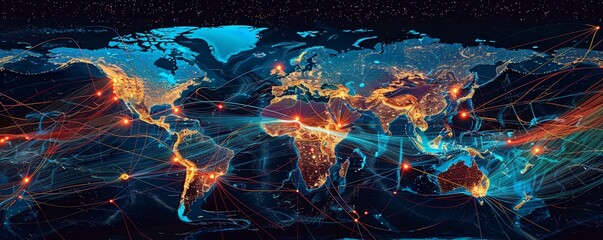 Dynamic logistic networks visualized over a global map