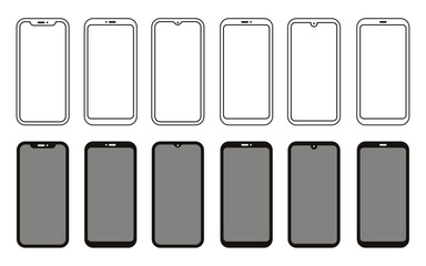 smarphone icon set, smarphone sign and symbol vector design