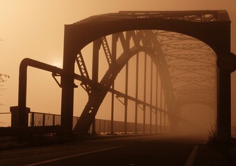 Pont dans la nuit à proximité de Strasbourg