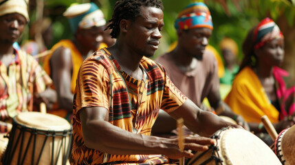 Fototapeta na wymiar African Drumming Circle