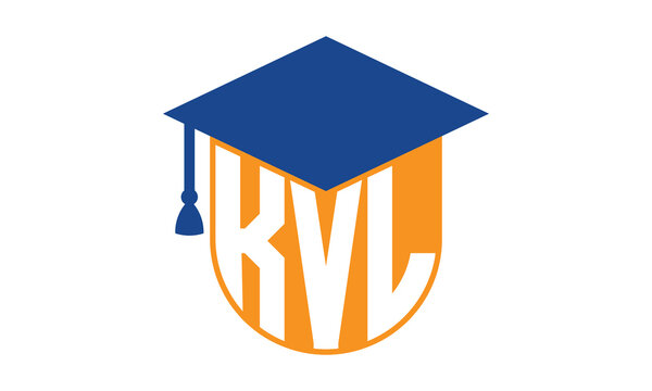 KVL initial letter academic logo design vector template. school college logo, university logo, graduation cap logo, institute logo, educational logo, library logo, teaching logo, book shop, varsity