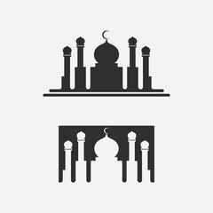 eid mubarak icon logo islamic and ramdhan religion illustration logo design vector mosque