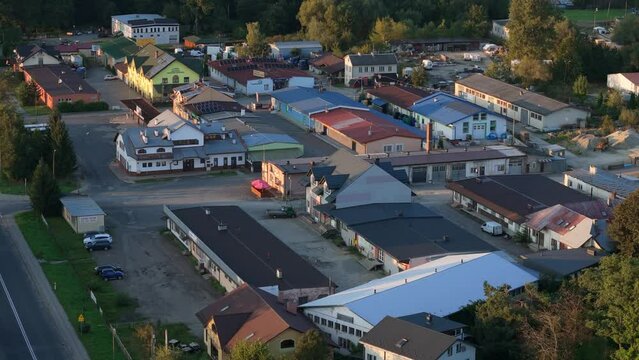Industrial Zone Lesko Aerial View Poland