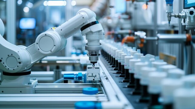 A high-tech production facility dedicated to manufacturing medical robots