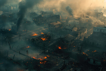 Aftermath of Conflict: Ruined Cityscape