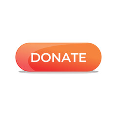 Donate web button. Symbol of financial aid isolated on white background. Vector illustration.