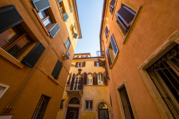 scenery on the systreets of verona, italy