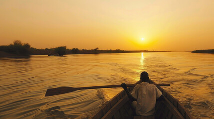 Niger River Journey - obrazy, fototapety, plakaty
