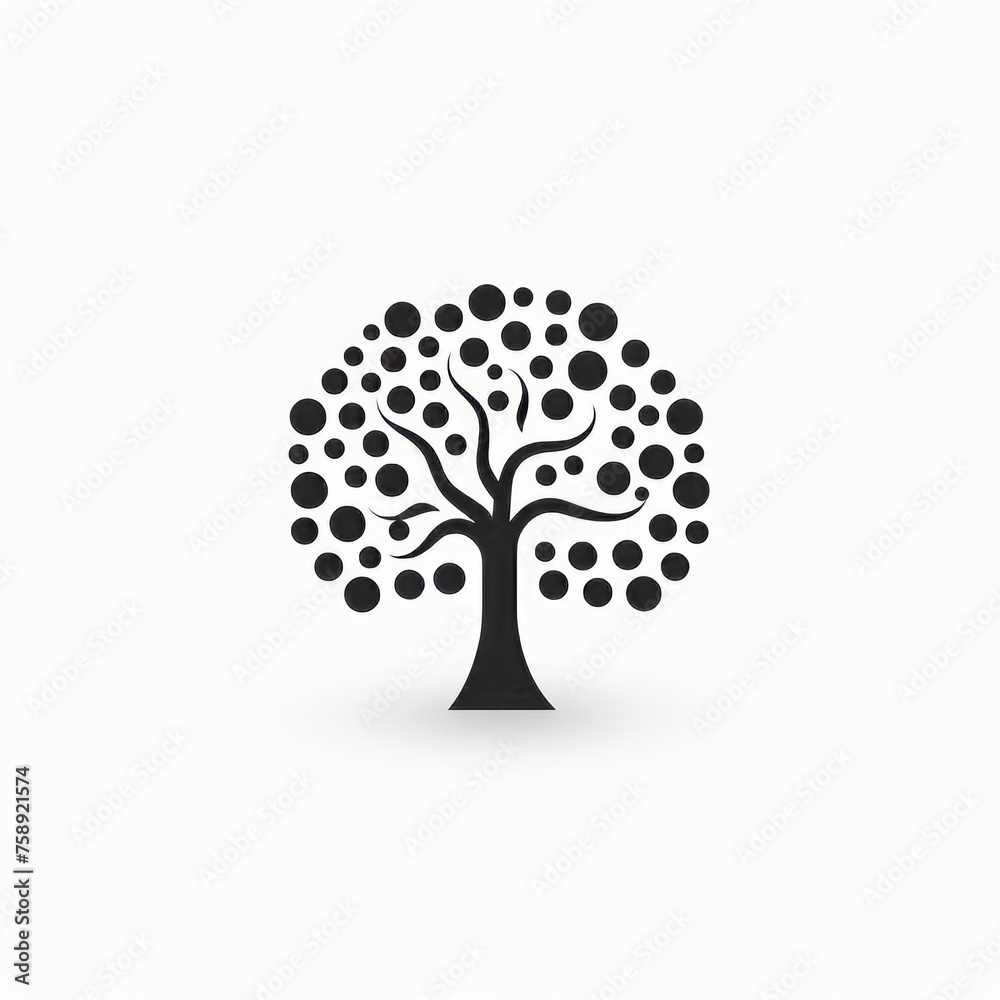 Poster Generative AI flat tree icon