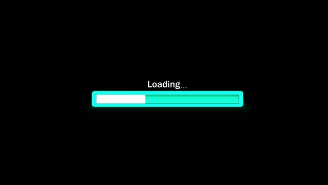 Loading bar animation on green screen, white status bar animated, loading interface with motion graphics and long shadows 4k video 30fps