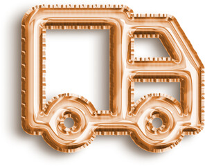 Truck Delivery Orange Foil Balloon Icon