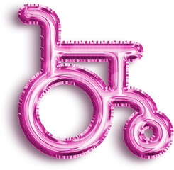 Wheelchair Pink Foil Balloon Icon