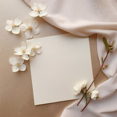 Invitation card,  wedding card with flowers