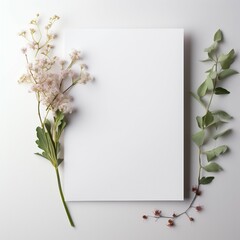 Invitation card,  notebook with flowers