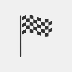Fototapeta premium Flag icon. Racing sign. Checkered racing flag. Chequered racing flag on flagstaff