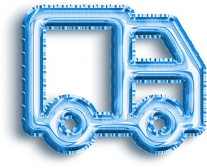 Truck Delivery Blue Foil Balloon Icon