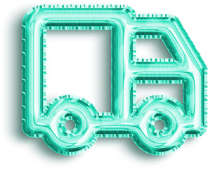 Truck Delivery Turquoise Foil Balloon Icon