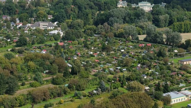 Beautiful Landscape Allotment Gardens Pulawy Aerial View Poland