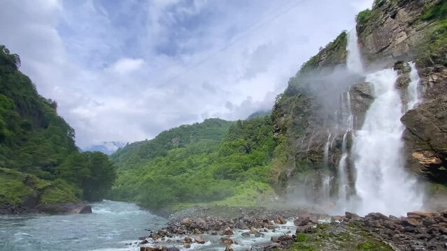Jang falls also known as nuranang falls or bong bong falls some 100 metres high waterfall it falls into nuranang river and engulfed by mountains in tawang district Arunachal Pradesh state of India.