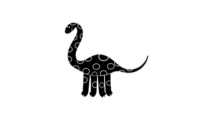 Obraz premium Cartoon dinosaur, black isolated silhouette