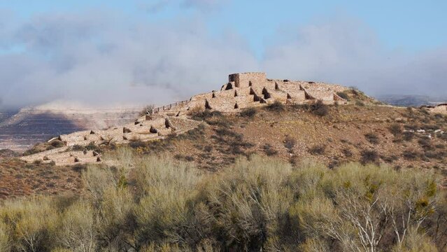 Tuzigoot National Monument with Clouds Timelapse