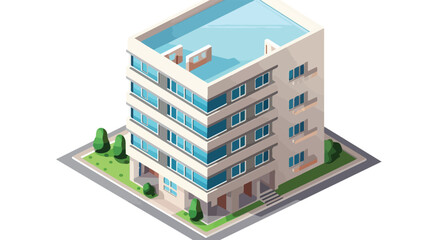 Appartment isometric left top view 3D icon  flat vector