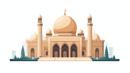 Arabian mosque building flat vector design  flat vector