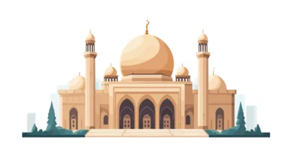 Fotobehang Arabian mosque building flat vector design  flat vector © Noman