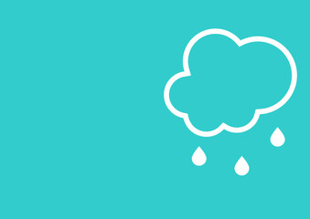 降水確率のフレーム。雲の線画アイコンで雨を表現する。 - obrazy, fototapety, plakaty