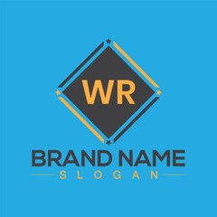 Letter WR Creative Logo Design Template with Modern Letter Design