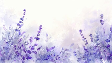 A beautiful painting of a field of lavender flowers, perfect for home decor or relaxation spaces
