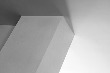 Abstract white architecture background, wall with pillar and ceiling