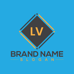 Creative letter LV monogram for business logo design template