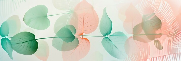 abstract botanical design, incorporating natural shapes and forms, nature colour palette, harmonious balance, delicate textures, banner