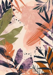 Fototapeta premium abstract botanical design, incorporating natural shapes and forms, nature colour palette, harmonious balance, delicate textures, banner