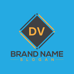 DV Logo Letter Design For Business Template Vector