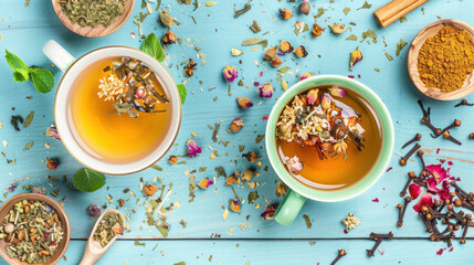 Herbal Tea Infusion with Cinnamon and Chamomile
