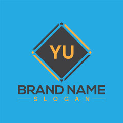 YU Logo Letter Design For Business Template Vector