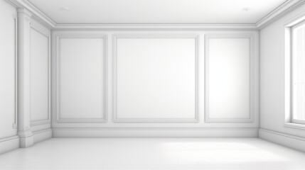 Minimalistic white room, perfect for mockups and interior design concepts