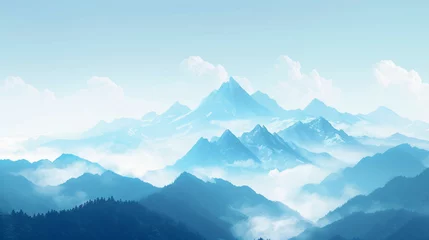 Selbstklebende Fototapeten mountain landscape poster banner background © pickypix