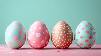 Fototapeta na wymiar Realistic and Pastel Easter Eggs for a Joyful Celebration