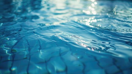 Clear view of water in swimming pool, perfect for summer themes
