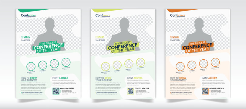 Minimalist business conference flyer with A4 layout
