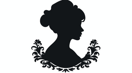 Cameo Silhouette flat vector isolated on white background
