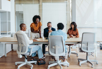 Successful business meeting in a creative office