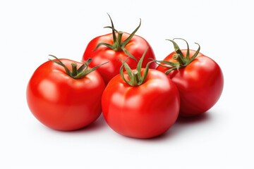 Fresh tomatoes on a white background, perfect for food-related projects