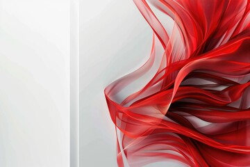 Detailed close up shot of red fabric on white background. Ideal for fashion or textile design projects