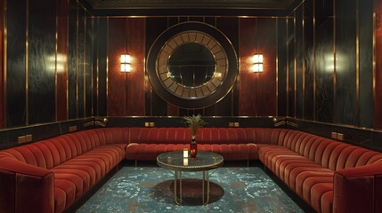 Luxurious Art Deco Lounge - obrazy, fototapety, plakaty